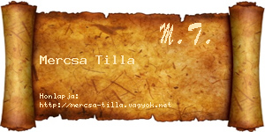 Mercsa Tilla névjegykártya